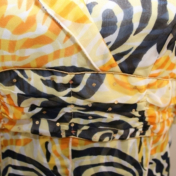 ASHRO Yellow Gold and Black Blue  Dress - Picture 3 of 6